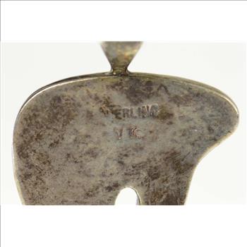 Sterling Silver Native American Mato Bear Turquoise Pendant