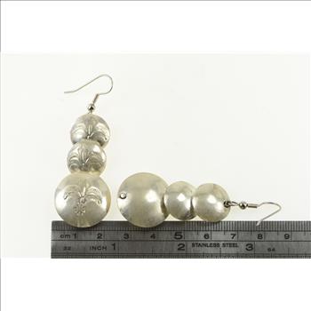 Sterling Silver Native American Stamped Dangle Earrings