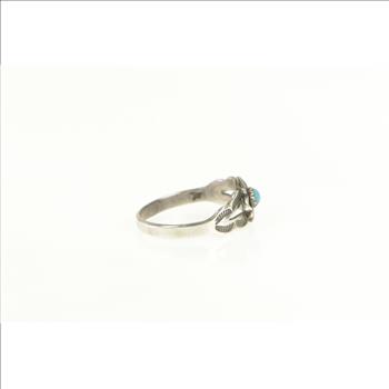Sterling Silver Native American Turquoise Baby Child's Ring, Size 3.5
