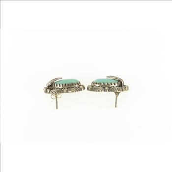 Sterling Silver Native American Turquoise Statement Earrings