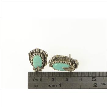 Sterling Silver Native American Turquoise Statement Earrings