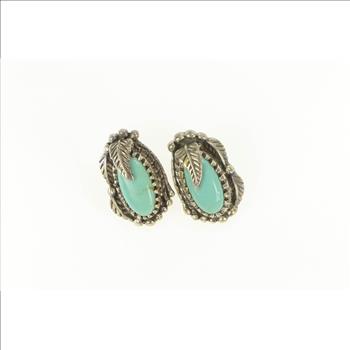 Sterling Silver Native American Turquoise Statement Earrings