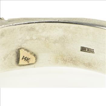 Sterling Silver Navajo Ronnie Joe Henry 14k Sugilite Cuff Bracelet 6.25