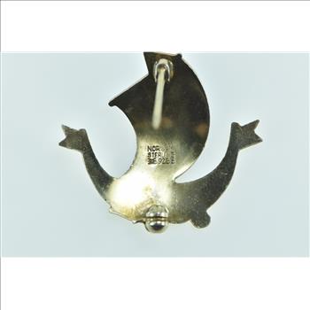 Sterling Silver Norwegian Enamel Ancient Viking Ship Pin/Brooch
