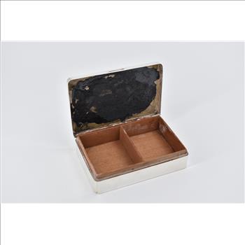 Sterling Silver Ornate Antique Jewelry Trinket Wood Lined Box