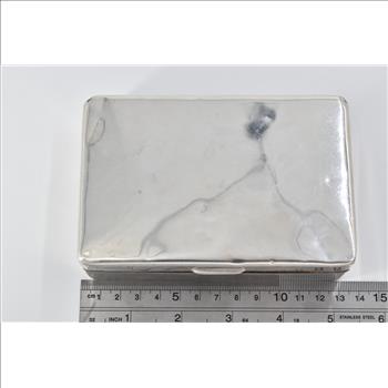 Sterling Silver Ornate Antique Jewelry Trinket Wood Lined Box