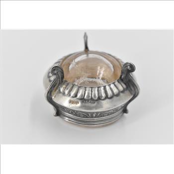 Sterling Silver Ornate Antique Scroll Embossed Salt Cellar