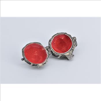 Sterling Silver Ornate Birds Nets Felt Lined Trinket Box