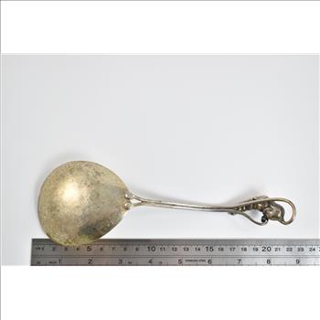 Sterling Silver Ornate Floral Motif Handmade Serving Spoon