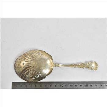 Sterling Silver Ornate Monogrammed Pierced Bon Bon Spoon M H P