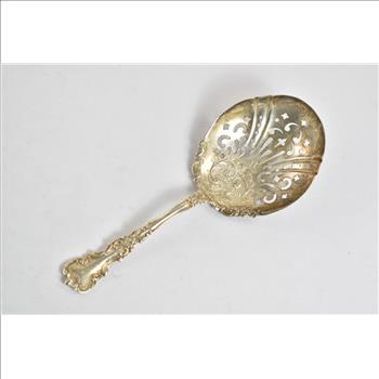 Sterling Silver Ornate Monogrammed Pierced Bon Bon Spoon M H P