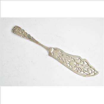 Sterling Silver Ornate Pierced Floral Fish Serving Knife A E L