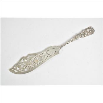 Sterling Silver Ornate Pierced Floral Fish Serving Knife A E L