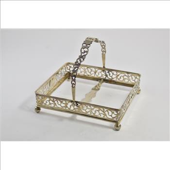 Sterling Silver Ornate Pierced Scroll Filigree Napkin Basket