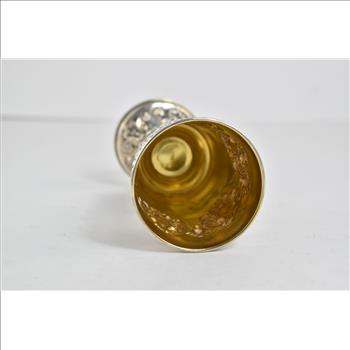 Sterling Silver Ornate Rococo Wedding Goblet Cup Repousse