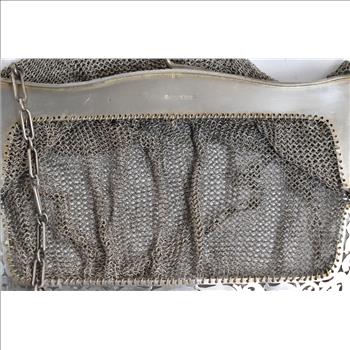 Sterling Silver Ornate Scroll Design Snake Mesh Purse Hand Bag