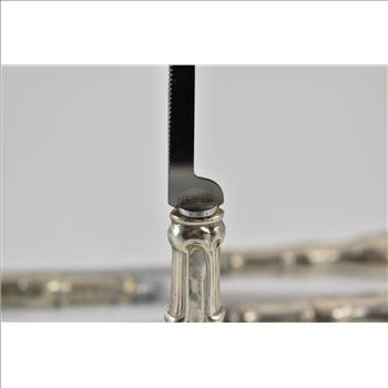 Sterling Silver Ornate Set of 6 Meat Carving Knives