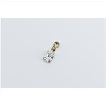 Sterling Silver Oval Vintage Classic CZ Statement Classic Pendant