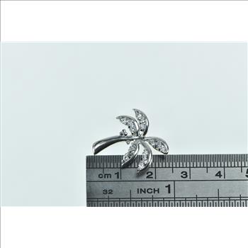Sterling Silver Palm Three Vintage Tropical Vintage CZ Pendant