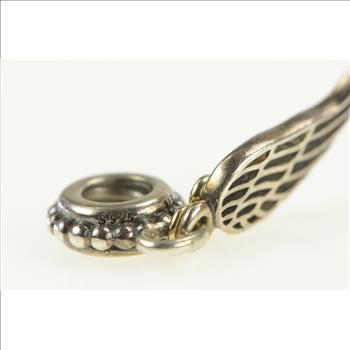 Sterling Silver Pandora Angel Wing and Heart Dangle Charm/Pendant