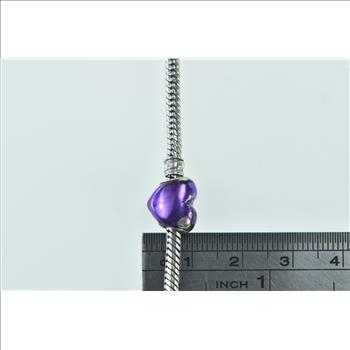 Sterling Silver Pandora Classic Moments Heart Charm Chain Bracelet 7.75