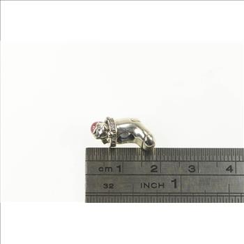 Sterling Silver Pandora Retired Christmas Stocking Enamel CZ Charm/Pendant