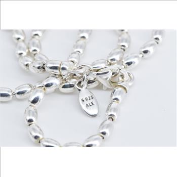 Sterling Silver Pandora Retired Rice Chain Opera Layering Necklace 39.5