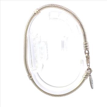 Sterling Silver Pandora Snake Chain Lobster Clasp Charm Bracelet 7