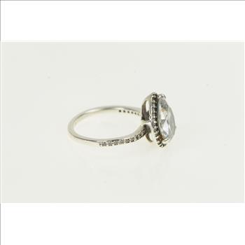 Sterling Silver Pandora Sparkling Teardrop Halo Promise Ring, Size 5.5