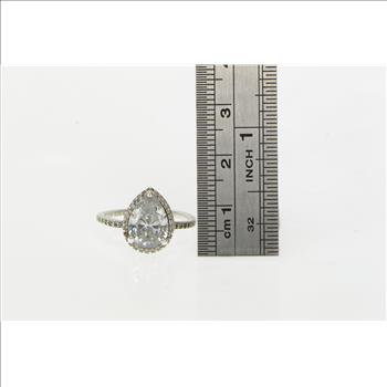 Sterling Silver Pandora Sparkling Teardrop Halo Promise Ring, Size 5.5