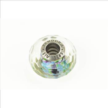Sterling Silver Pandora Tropical Sea Glass Murano Designer Charm/Pendant