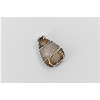 Sterling Silver Pear Cut Malachite Vintage Belt Buckle