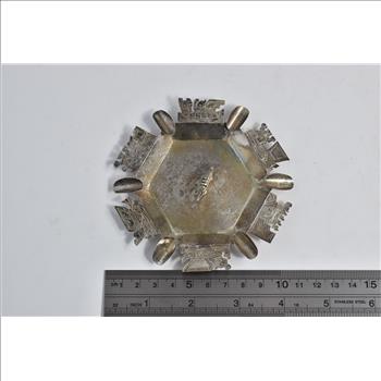 Sterling Silver Peruvian Alpaca Motif Ornate Traditional Ash Tray