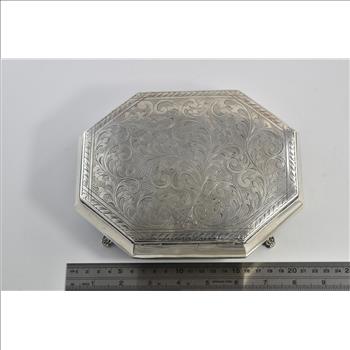 Sterling Silver Peruvian Plata Villa Ornate Scroll Trinket Box