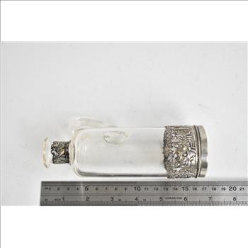 Sterling Silver Picnic Glass Cruet Dressing Bottle