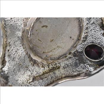 Sterling Silver Piolti Hammered Sim. Garnet Ring Dish