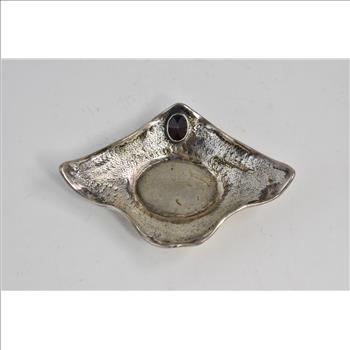 Sterling Silver Piolti Hammered Sim. Garnet Ring Dish