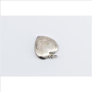 Sterling Silver Puffy Heart Forget Me Not Promise Love Charm/Pendant