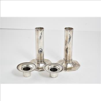 Sterling Silver Rand & Crane Set of Candle Sticks (2x)