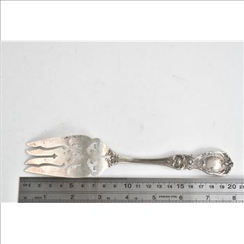 Sterling Silver Reed & Barton Burgundy Large Solid Cold Meat Serving Fork