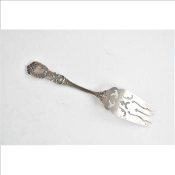 Sterling Silver Reed & Barton Burgundy Large Solid Cold Meat Serving Fork