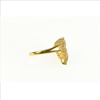 Sterling Silver Retro CZ Sim. Ruby Cluster Heart Love Symbol Ring, Size 5