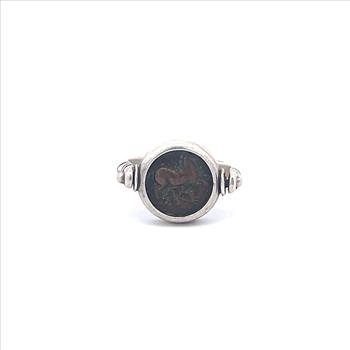 Sterling Silver Reversible Spinner Coin Reversible Vintage Ring, Size 5.75