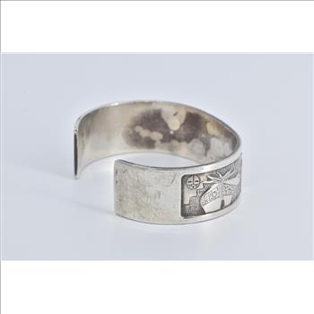 Sterling Silver Roderick & Marilyn Tenorio Kewa Fetish Bear Bracelet 6.75