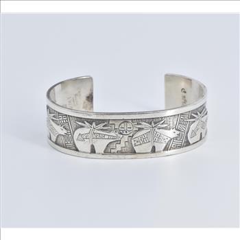 Sterling Silver Roderick & Marilyn Tenorio Kewa Fetish Bear Bracelet 6.75