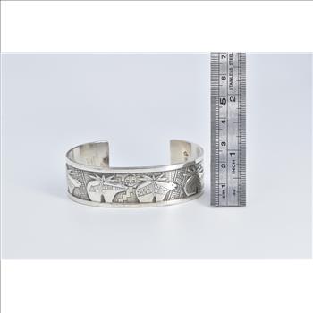 Sterling Silver Roderick & Marilyn Tenorio Kewa Fetish Bear Bracelet 6.75