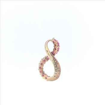 Sterling Silver Ruby Diamond Infinity Loop Forever Love Pendant