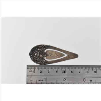 Sterling Silver S Kirk & Son Floral Rose Monogram Book Mark