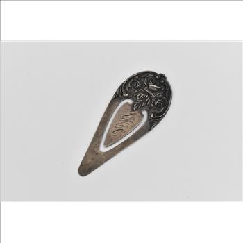Sterling Silver S Kirk & Son Floral Rose Monogram Book Mark