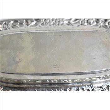 Sterling Silver S Kirk & Son Hand Decorated Floral Butter Dish